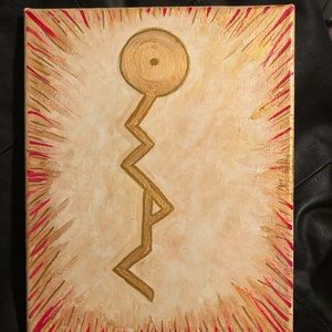 Acrylic painting bind rune Sun